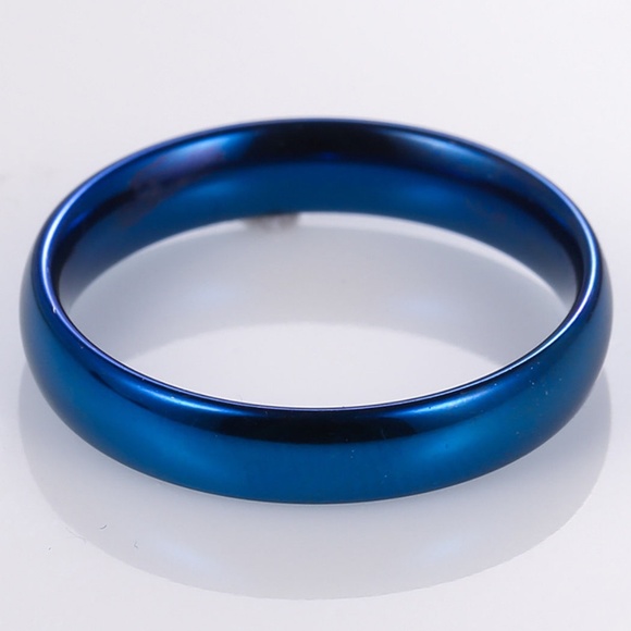 4mm Women Stainless Steel Polished Ban Ring New - Picture 2 of 2